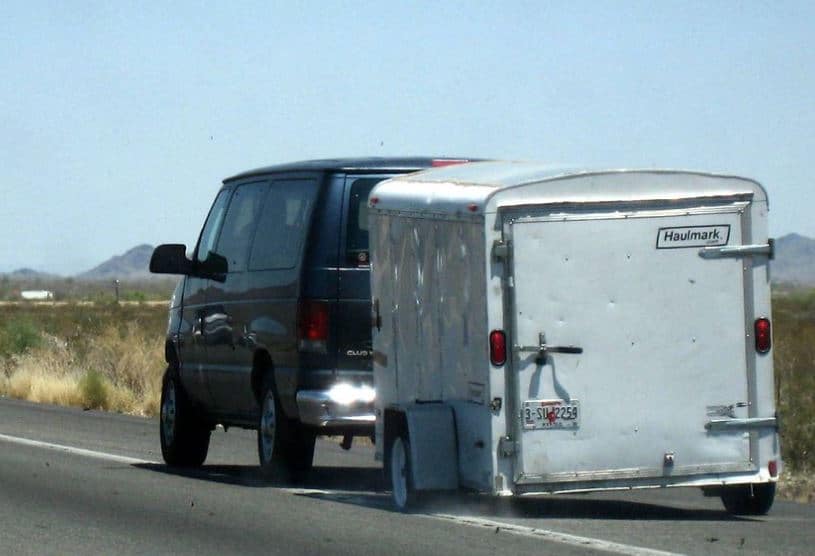 trailer with popped tire