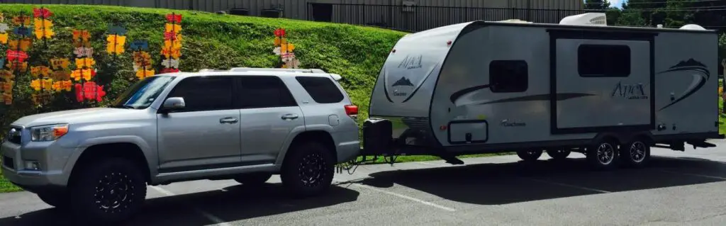 Toyota 4Runner towing a travel trailer