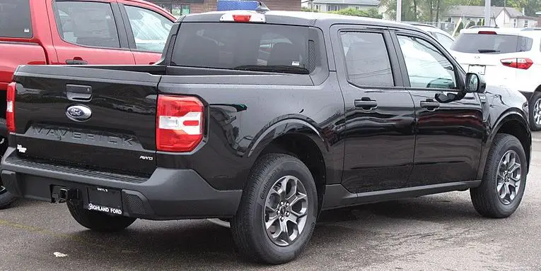 rear view of ford maverick with tow hitch installed