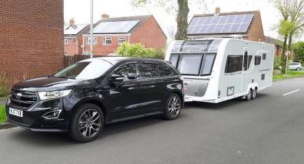 Ford Edge towing a travel trailer