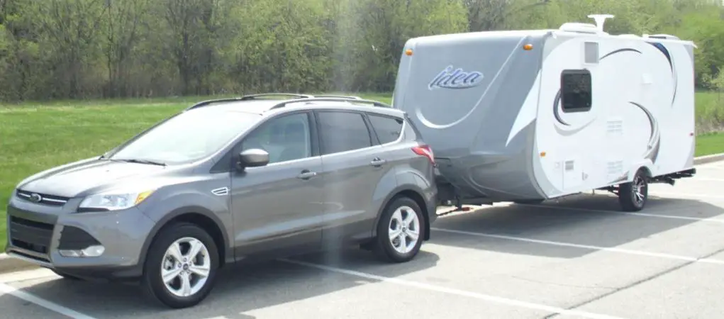Ford Escape towing a travel trailer