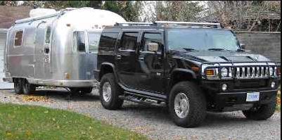 The Hummer H2 can tow up to 8,200 pounds.