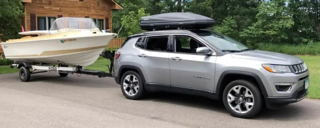 jeep compass towing a boat