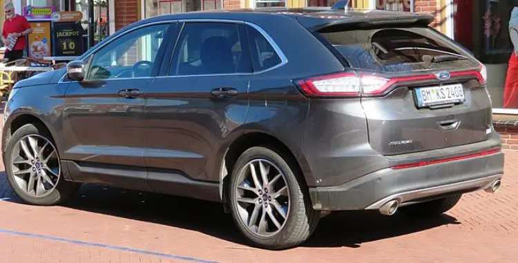 rear facing view of ford edge