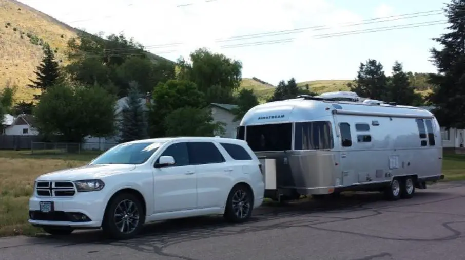 Dodge Durango towing a travel trailer