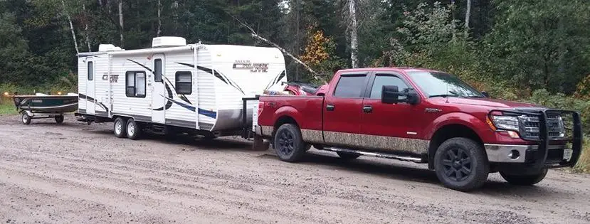 Ford F-150 towing a travel trailer