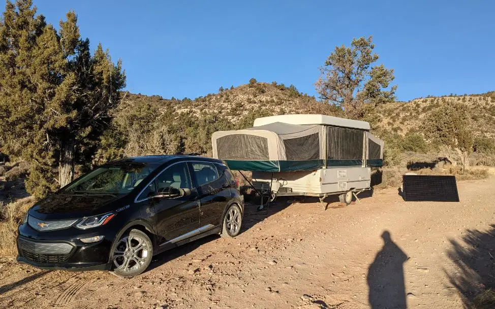 chevy bolt towing a pop up camper