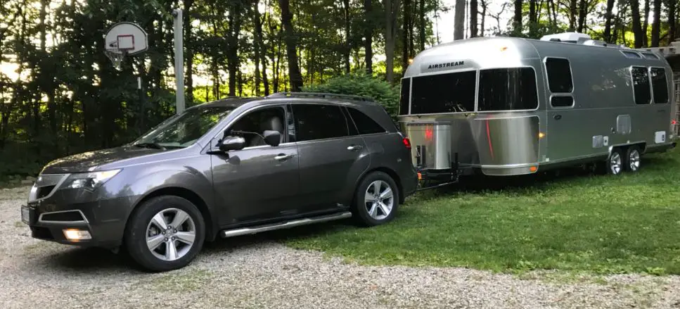 acura mdx towing an airstream trailer